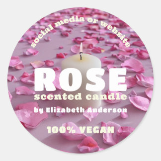 Rose Candle Classic Round Sticker