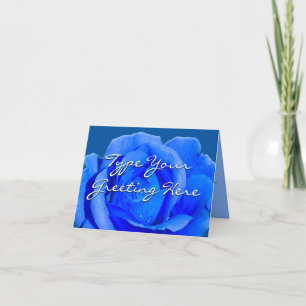 Rose Cards Blue Flowers Custom Greeting Card