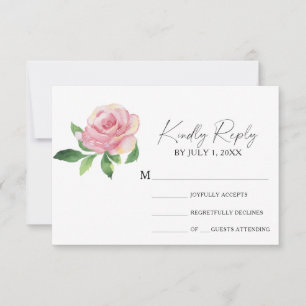 Rose - Carte RSVP de mariage