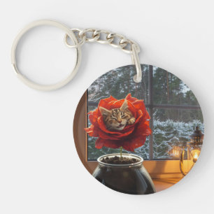 Rose Cat Dream  Keychain