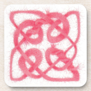 ROSE CELTIC KNOT Hard Plastic Coasters