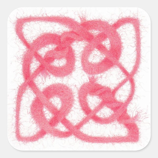 ROSE CELTIC KNOT Large Square Stickers (Front)