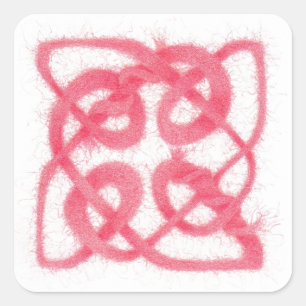 ROSE CELTIC KNOT Small Square Stickers