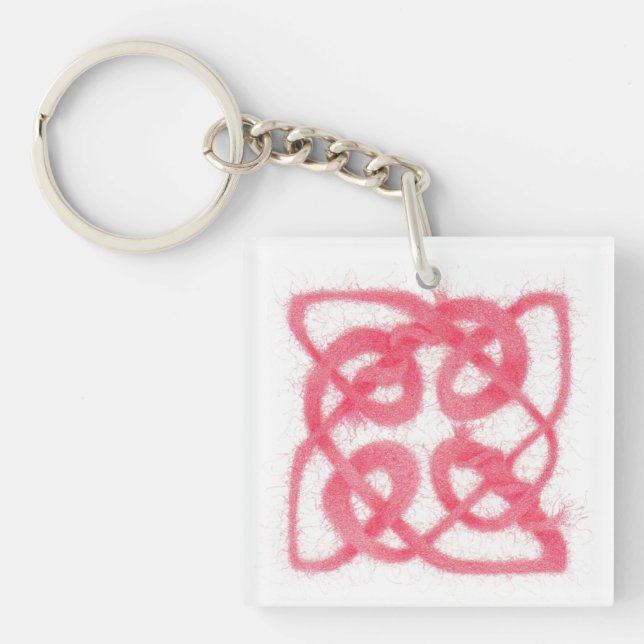 ROSE CELTIC KNOT Square Acrylic Keychain (Front)