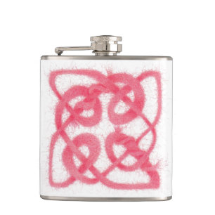 Rose Celtic Knot Vinyl Wrapped Flask