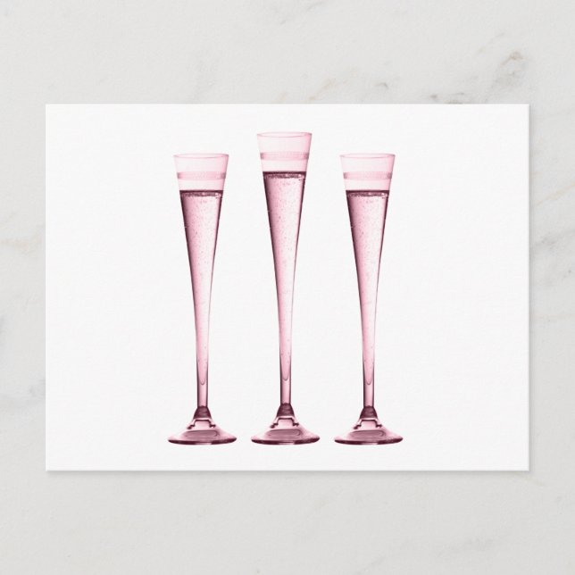 Rose Champagne Flutes Postcard (Front)