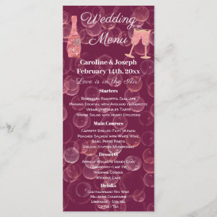 Rose Champagne Glitter & Stars Menu