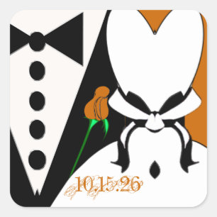 Rose Changes colour to coordinate with your event! Square Sticker