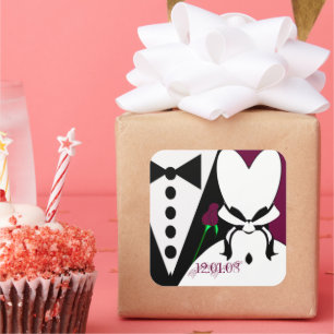 Rose Changes colour to coordinate with your event! Square Sticker