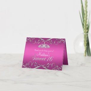 Rose chaud et argent Tiara Sweet 16 Cartes de reme