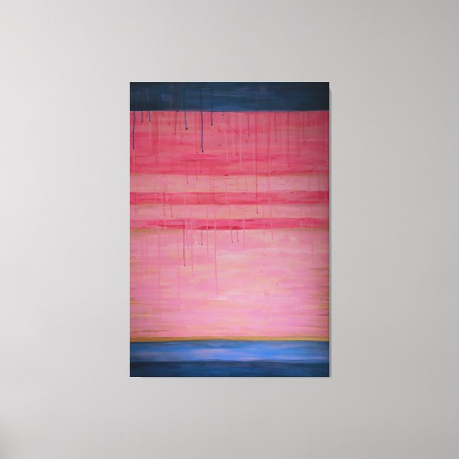Rose chaud et marine Abstrait 1 - Impression de to (Recto)