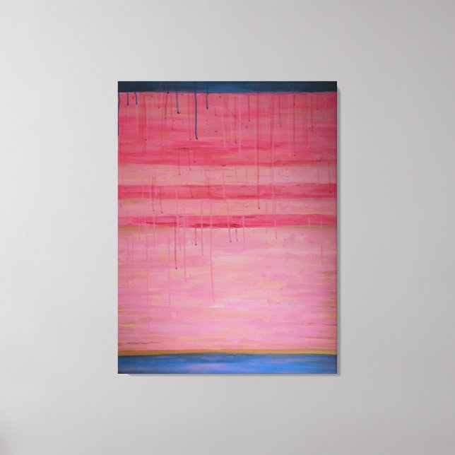 Rose chaud et marine Abstrait 1 - Impression de to (Recto)