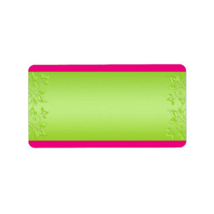 Rose chaud, Lime Green Floral Étiquette de adresse