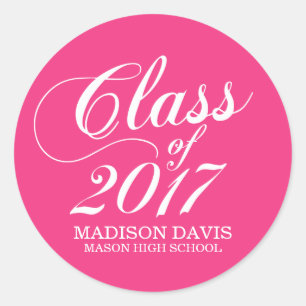 Rose chaud solide moderne   Stickers Graduation