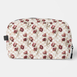 Rose Check Cosmetic Dopp Kit