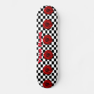 Rose Chequered Design Skateboard