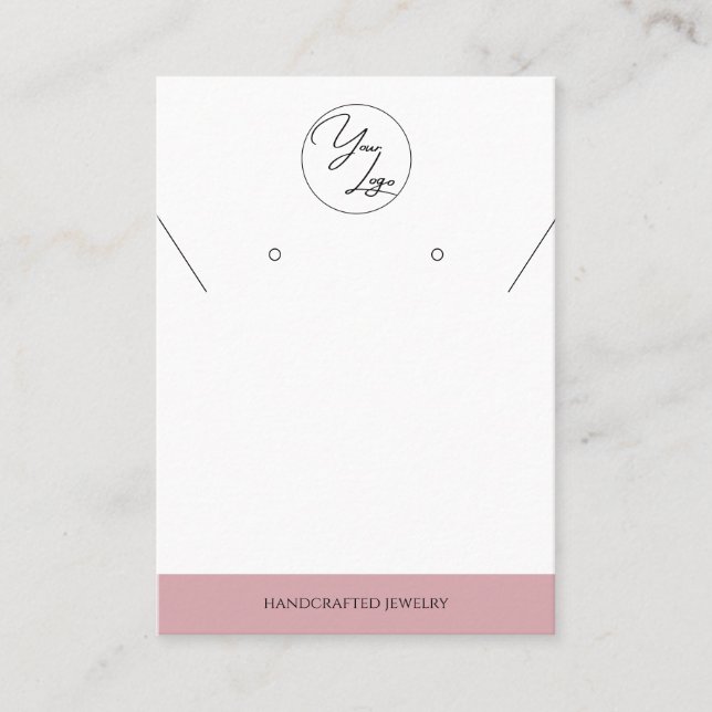 Rose chic | Carte d'affichage de bijoux de logo (Devant)