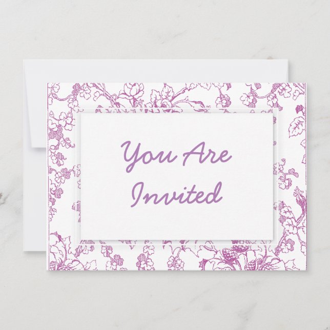Rose Chintz Floral Pattern Invitation (Front)