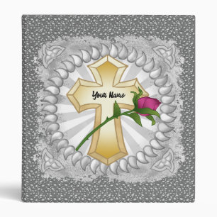 Rose Christian Cross Binder