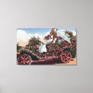 Rose City Festival Decorated Auto with Ladies Canvas Print