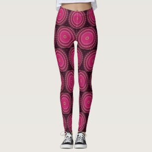 Rose clair avec Mandala Jaune Design Leggings