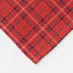 Rose Clan Tartan Red Plaid Fleece Blanket