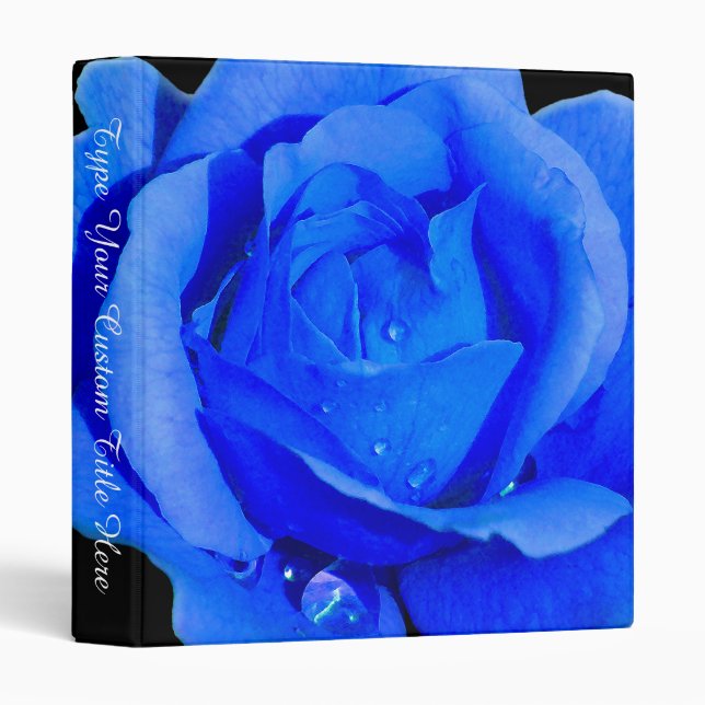Rose Classeur Personnalisé Rose bleu Album photo (Devant/Côté)