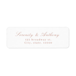 Rose Classic Elegance Script Adresse de retour sim