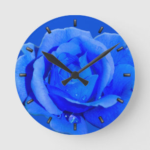 Rose Clock Blue Rose Flower Wall Clock Rose Gift