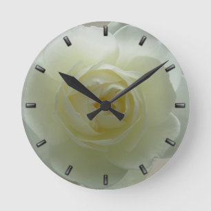 Rose Clock White Rose Flower Wall Clock Rose Decor