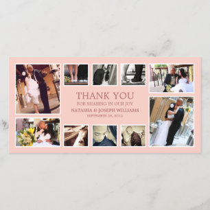 ROSE COLLAGE   WEDDING THANK YOU CARD
