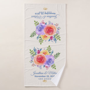 Rose coloré aquarelle Mariage floral