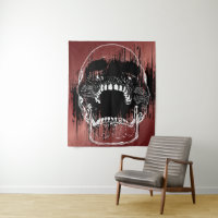 Rose Colour Wall Theme - Human Skull