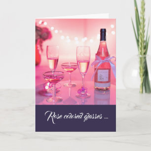 Rose Coloured Glasses Thank You Card, Customizable Card