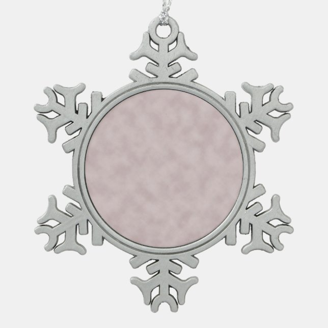 Rose Coloured Parchment Texture Background Snowflake Pewter Christmas Ornament (Front)