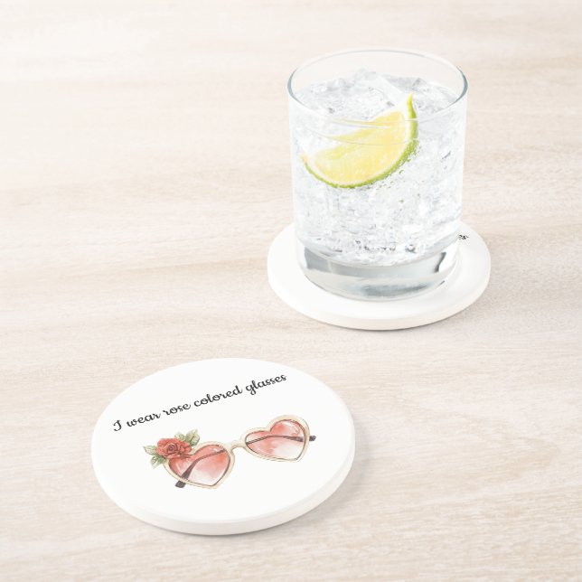 Rose Coloured Sunglasses Coaster (Side)