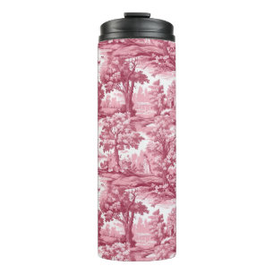 Rose-Coloured Toile Design Thermal Tumbler