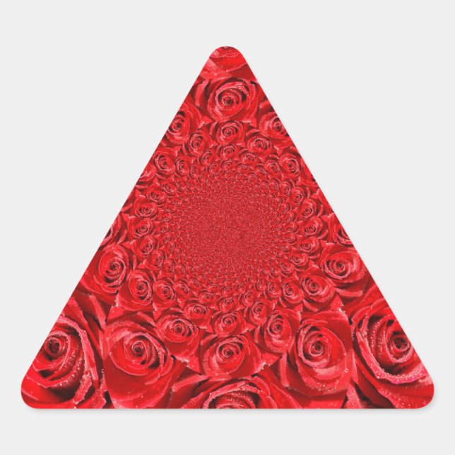 Rose-Coloured World: Floral Fantasy Triangle Sticker (Front)