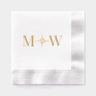 Rose Compas Couple Mariage 2 Monogramme initial