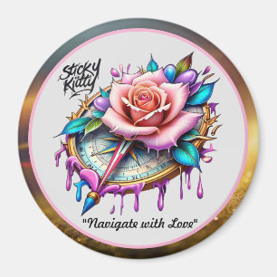 "Rose Compass: A Symbol of Love and Bliss" Magnet