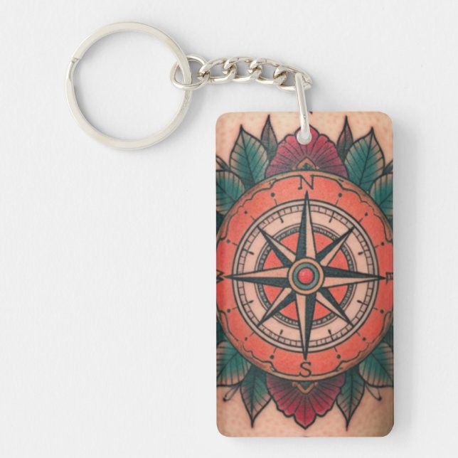 Rose Compass Bliss Keychain (Front)