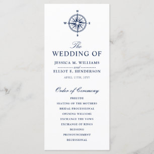 Rose Compass   Programme de mariage nautique