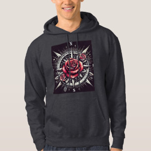 Rose Compass Tattoo Hoodie