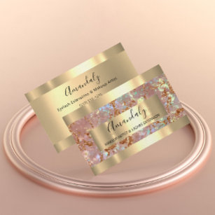 Rose Copper Gold Marble  Frame Event  Business Card