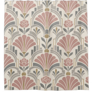 Rose, Cream & Grey Art Deco Floral