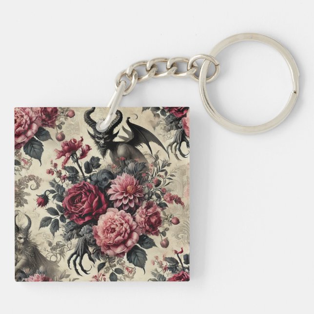 🔥 Rose Crematory – Gothic Victorian Keychain (Back)