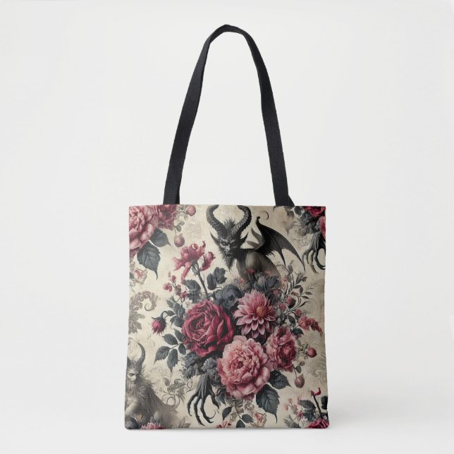 🔥 Rose Crematory – Gothic Victorian Tote Bag (Front)