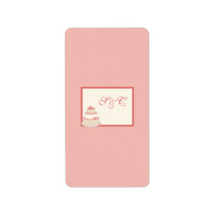 Rose/Creme Wedding Cake Miniature Candy Wrapper Label