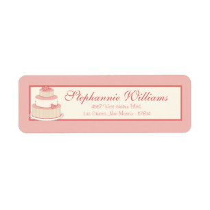 Rose/Creme Wedding Cake Return Address Label