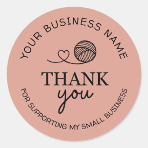 Rose Crochet Business Thank You Packaging Sticker